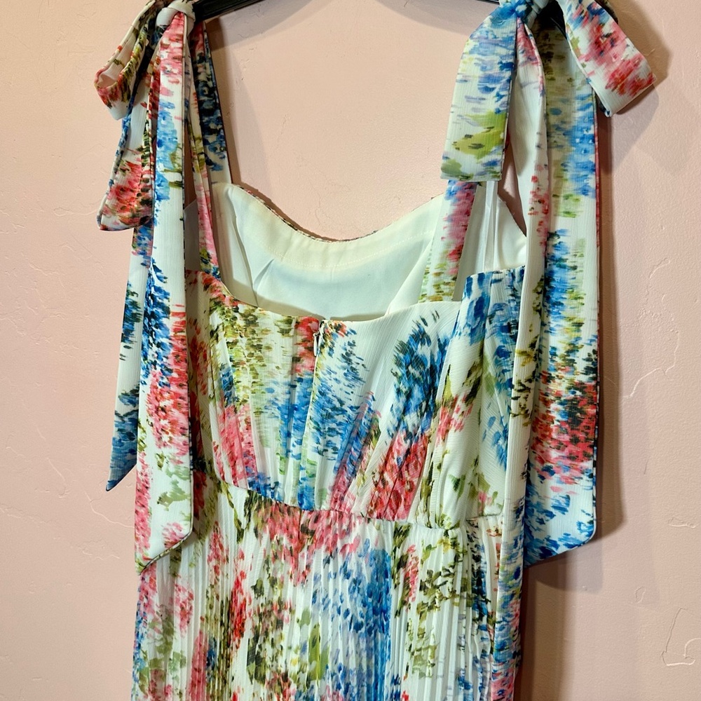 As It May Floral Maxi Dress - Pink, Blue, Green Size 4 - Picture 6 of 7